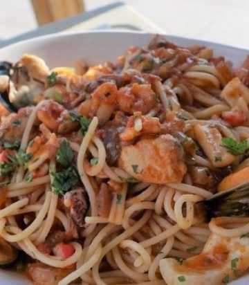 espaguetis con mariscos